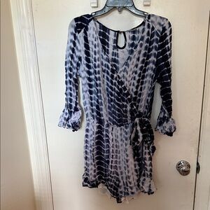 JODIFL Navy and White Tie-Dye Dress